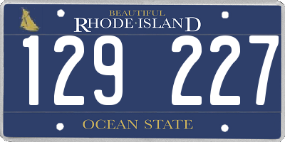 RI license plate 129227