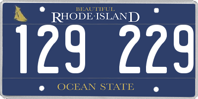 RI license plate 129229