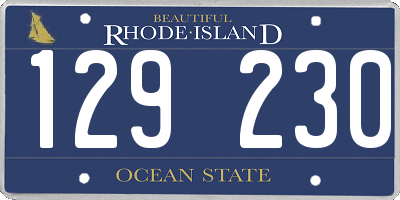 RI license plate 129230