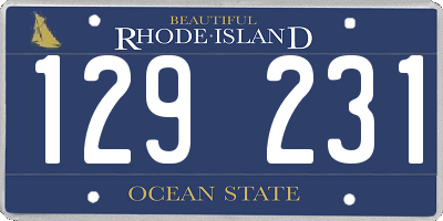RI license plate 129231