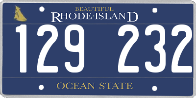 RI license plate 129232