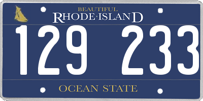RI license plate 129233