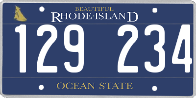 RI license plate 129234