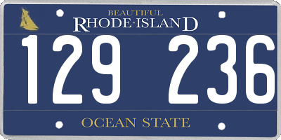 RI license plate 129236