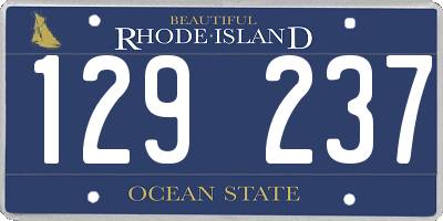 RI license plate 129237