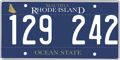 RI license plate 129242