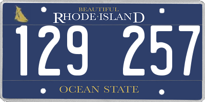 RI license plate 129257