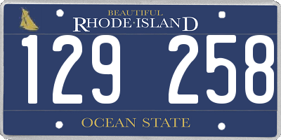 RI license plate 129258