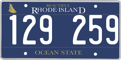 RI license plate 129259
