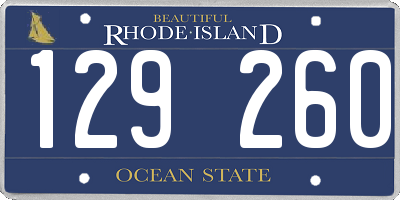 RI license plate 129260