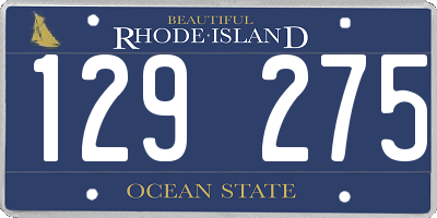 RI license plate 129275