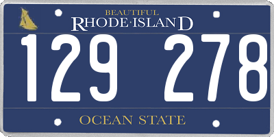 RI license plate 129278