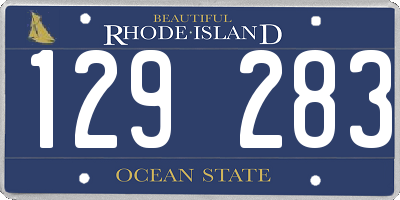 RI license plate 129283
