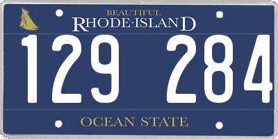 RI license plate 129284