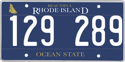 RI license plate 129289