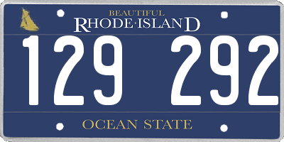 RI license plate 129292
