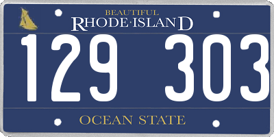 RI license plate 129303