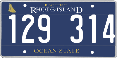 RI license plate 129314
