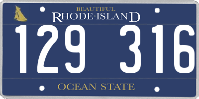 RI license plate 129316