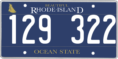 RI license plate 129322