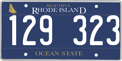 RI license plate 129323
