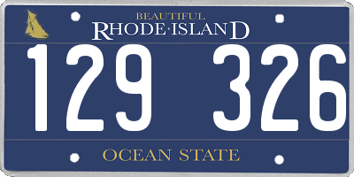 RI license plate 129326