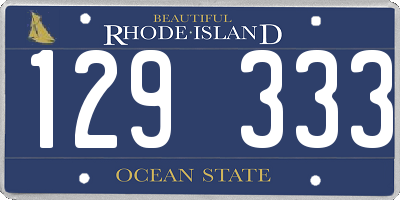RI license plate 129333