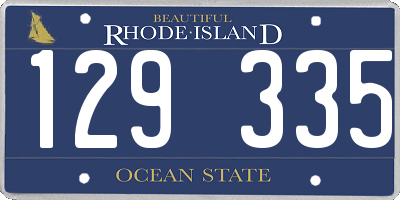 RI license plate 129335