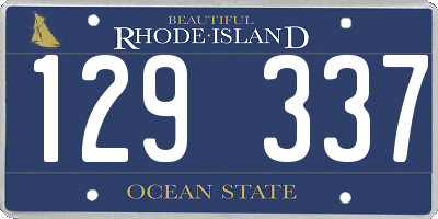 RI license plate 129337
