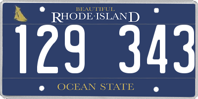 RI license plate 129343