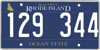 RI license plate 129344