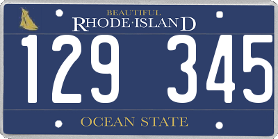 RI license plate 129345