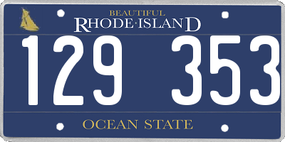 RI license plate 129353