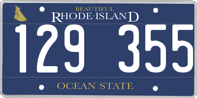 RI license plate 129355