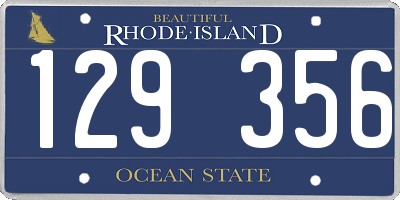 RI license plate 129356