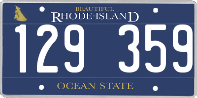 RI license plate 129359