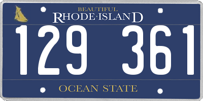 RI license plate 129361