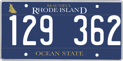 RI license plate 129362