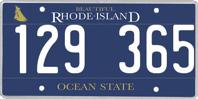 RI license plate 129365