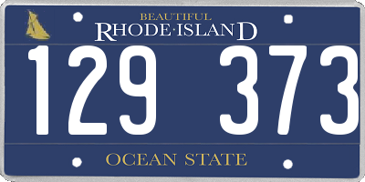 RI license plate 129373