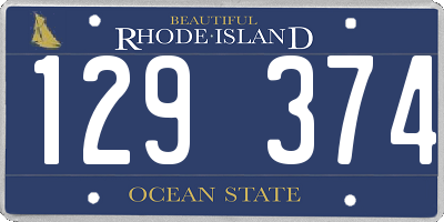 RI license plate 129374