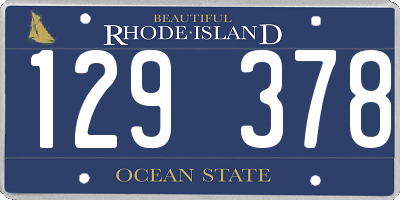 RI license plate 129378
