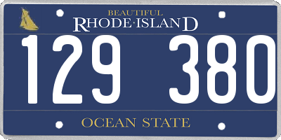 RI license plate 129380