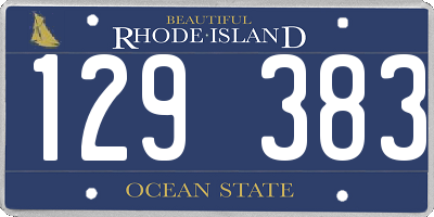 RI license plate 129383