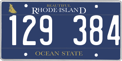 RI license plate 129384