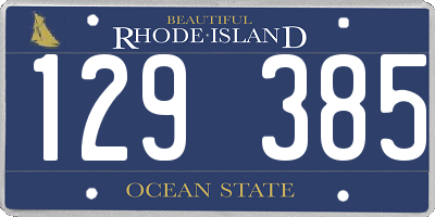 RI license plate 129385