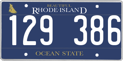 RI license plate 129386