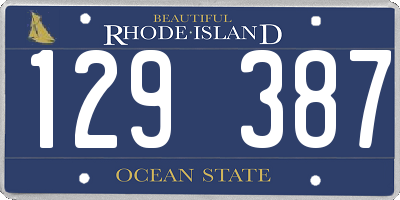 RI license plate 129387