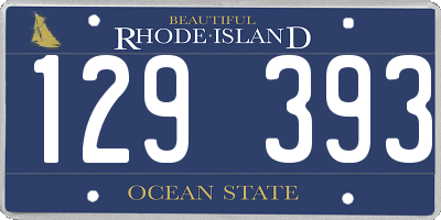RI license plate 129393
