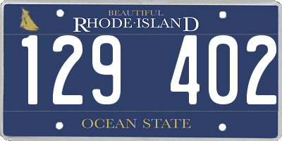 RI license plate 129402